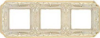 FD01363OP Рамка Firenze Gold White Patina 3-постовая Fede фото