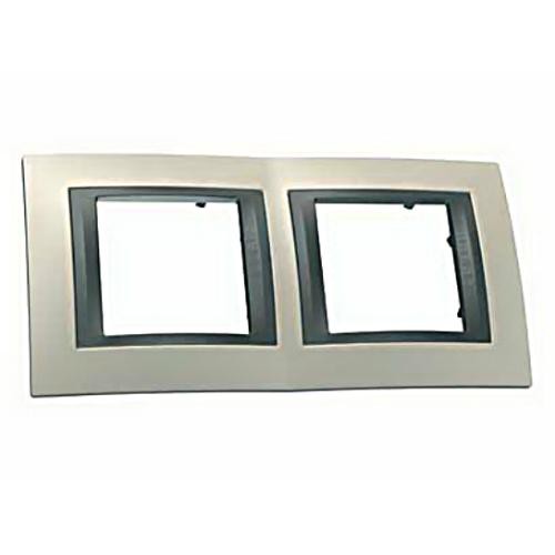 

MGU66.004.295 Рамка Unica Top Опал / Графит 2-постовая Schneider Electric, Unica Top MGU66.004.295