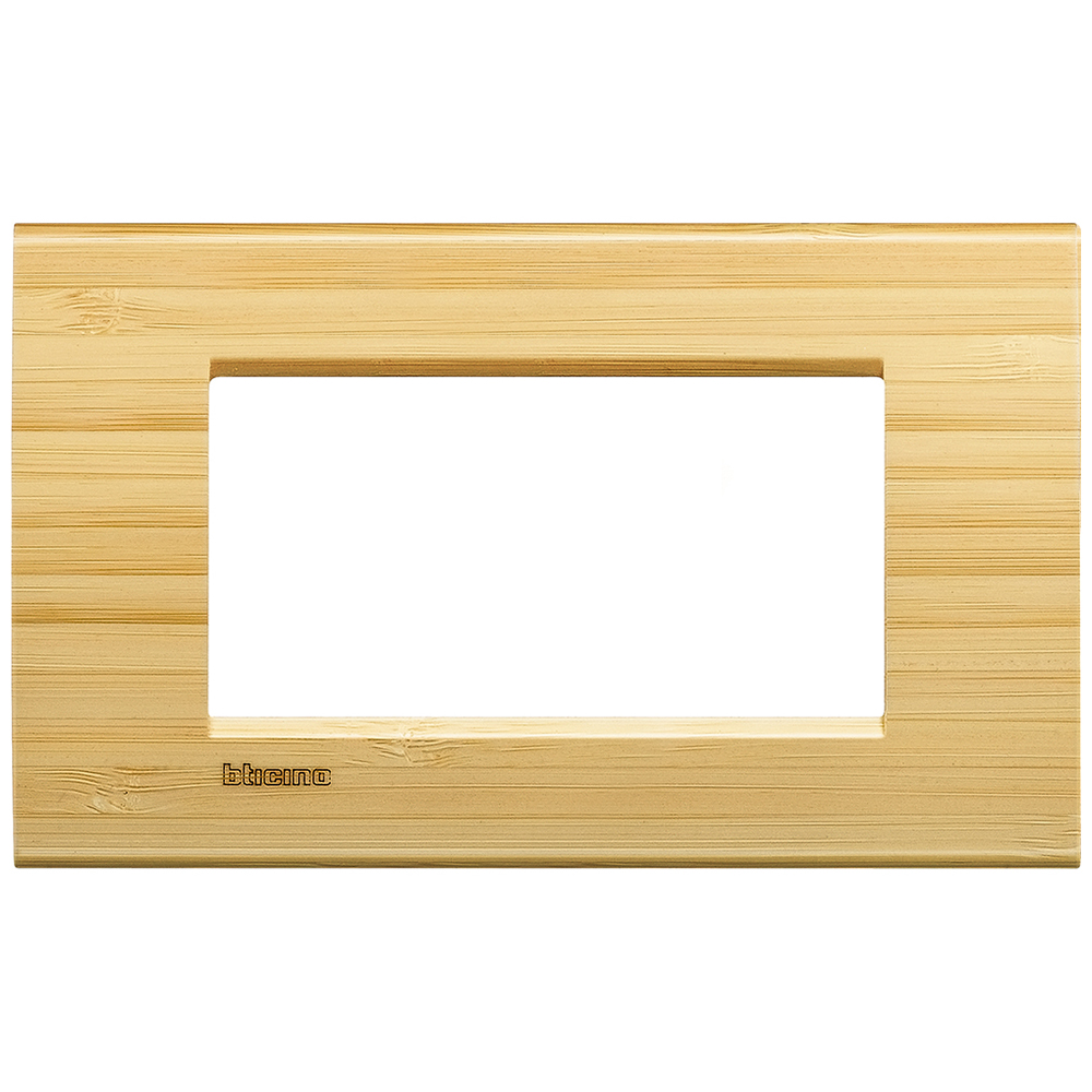 

LNA4804LBA Рамка LivingLight Квадрат Бамбук 4 модуля Bticino, LivingLight Квадрат LNA4804LBA