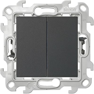 

2420398-038 Двухклавишный выкл Push&Go, графит Simon 24, 2420398-038