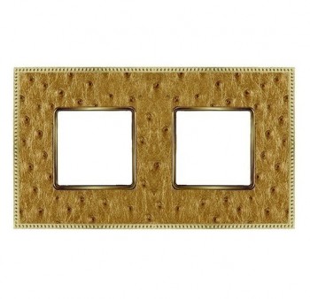 FD01442GOB Рамка Belle Epoque Tapestry Alienagold / bright gold 2-постовая гор/верт. Fede фото