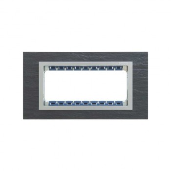 82957-63 Рамка декоративная, (+суппорт), 5 узких (2 широких+1 узкий) модулей, Simon 82 Centralizations, Камень, сланец-алюминий фото