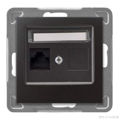 

Ospel Impresja Антрацит Розетка компьютерная 1-я, категория 5e, RJ-45, без рамки GPK-1Y/K/m/50, Impresja GPK-1Y/K/m/50