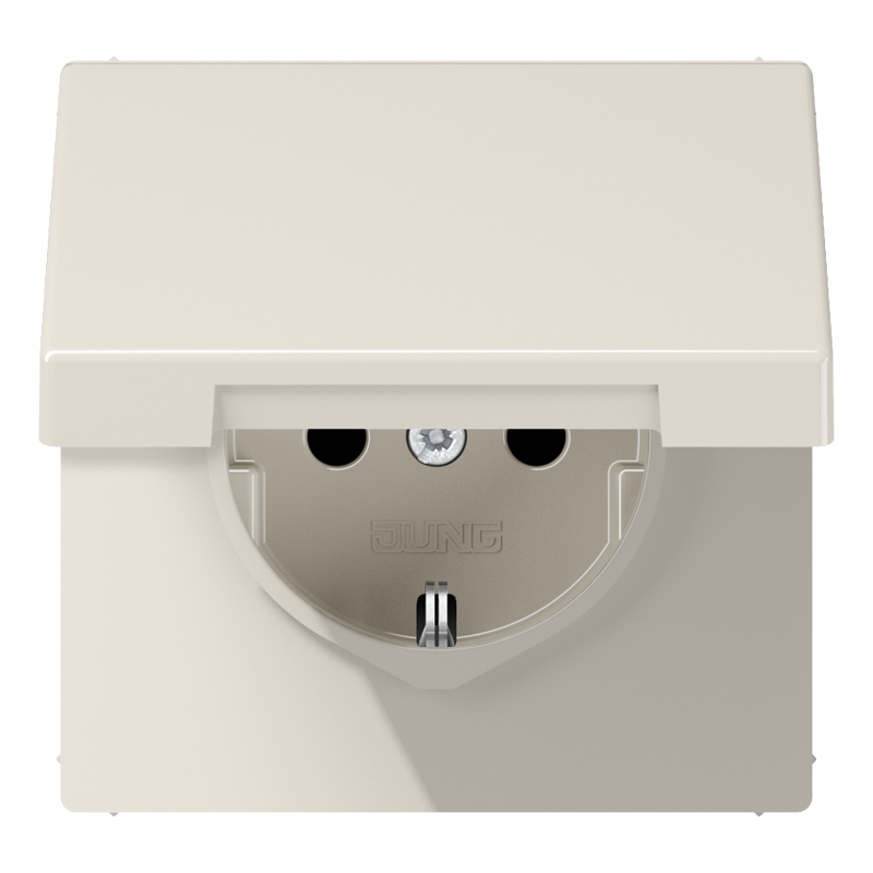 

LS520KL LS 990 Бежевый Розетка с/з с крышкой безвинт зажим Jung LS серия, LS ZERO LS520KL