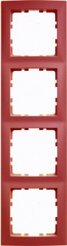 10148962 Рамка S.1 Красный с блеском 4-постовая вертикальная Berker фото