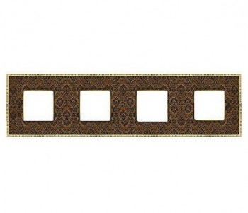 FD01444DBOB Рамка Belle Epoque Tapestry Decorbrass / Bright gold 4-постовая гор/верт. Fede фото