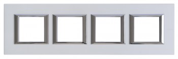 HA4802M4HSAN Рамка Axolute Квадрат Серебро 2+2+2+2 модуля Bticino фото