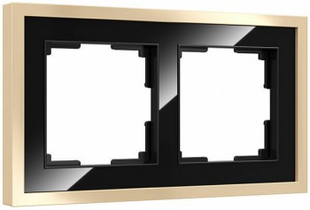 W0022852 Рамка на 2 поста Baguette (черный/латунь) Werkel a060240 фото