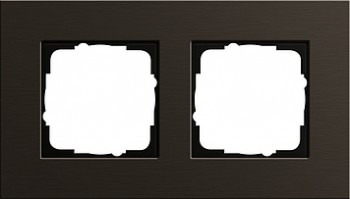 0212127 Рамка Esprit Коричневый / Алюминий 2-постовая Gira фото