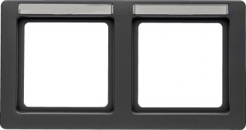 10226016 Рамка с полем для надписей Q.1 Антрацит с эффектом бархата 2-постовая Berker фото