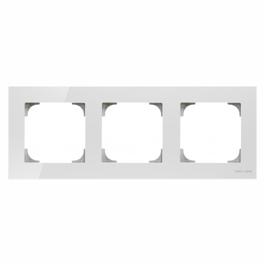 

8573 CB Рамка Sky Белое стекло 3-постовая ABB, Sky 8573 CB
