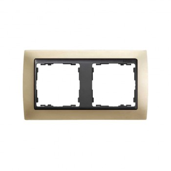 82824-34 Рамка декоративная, 2 поста, Simon 82, шампань-графит фото