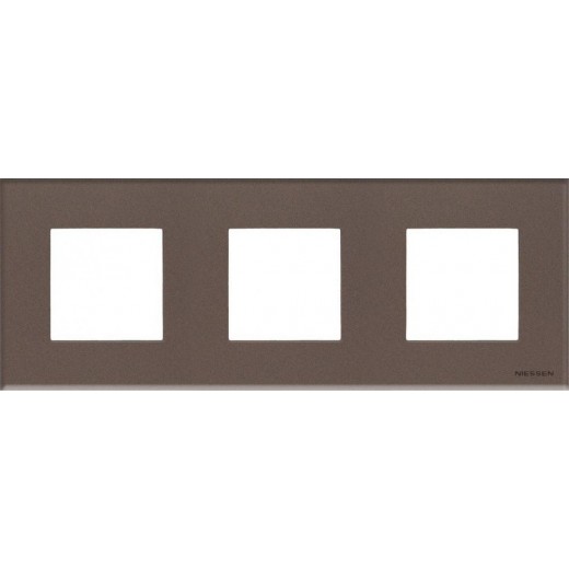 

N2273 CC Рамка Zenit Кофейное стекло 3-постовая ABB, Zenit N2273 CC