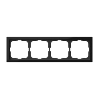 Рамка 4 поста органическое стекло черный Systeme Electric Artgallery pure GAL321004 фото