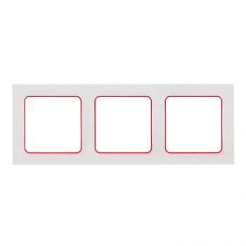 Рамка 3-ая Белый, красная линия EKF Стокгольм EAM-G-304-10 фото