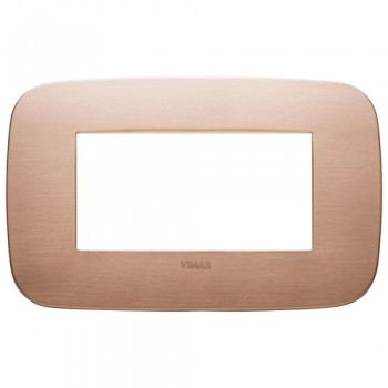 19684.11 Рамка Arke Round Обработанная щеткой медь 4 модуля Vimar фото