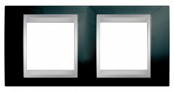 Рамка 2-постовая, родий/алюминий Schneider Electric Unica Top MGU66.004.093 фото