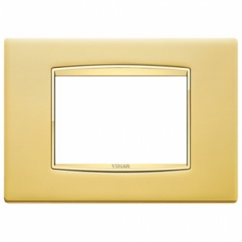 20653.G21 Рамка Eikon Chrome Classica Золото сатиновое 3-модульная Vimar фото