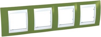 MGU6.008.866 Рамка Unica Хамелеон фисташковый / Белый 4-постовая Schneider Electric фото