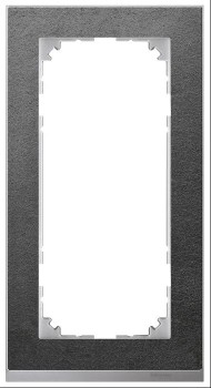 MTN4025-3669 Рамка без перегородки M-Pure Decor Сланец / Алюминий 2-постовая Merten фото