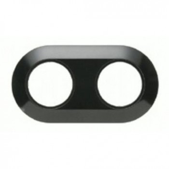 138121 Рамка Serie 1930 Черный с блеском 2-постовая Berker фото