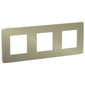 NU280651 Рамка Unica Studio Metal Бронза / Бежевый 3-постовая Schneider Electric фото