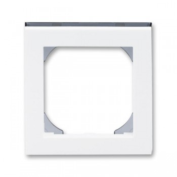 3901H-A05510 62 Рамка ABB Levit  55х55 для механизмов BJE Белый / Дымчатый чёрный 1-постовая 2CHH015510A4062 фото