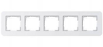 0215410 Рамка с белой подложкой E3 Белый / Белый 5-постовая Gira фото
