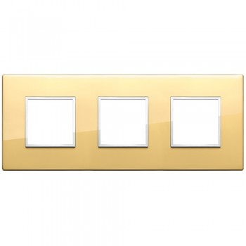21644.09 Рамка Eikon Evo полированное золото 6 модулей Vimar фото
