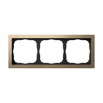 Рамка 3 поста металл латунь Systeme Electric Artgallery pure GAL312203 фото