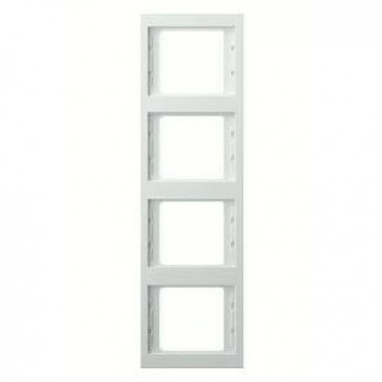 13437009 Рамка K.1 Полярная белизна с блеском 4-постовая вертикальная Berker фото