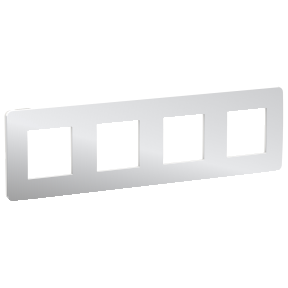 NU280855 Рамка Unica Studio Metal Хром / Белый 4-постовая Schneider Electric фото