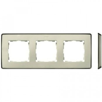 8201630-248 Рамка декоративная, 3 поста, Select, Simon 82 Detail, слоновая кость-шампань фото