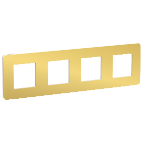 NU280860 Рамка Unica Studio Metal Золото / Бежевый 4-постовая Schneider Electric фото
