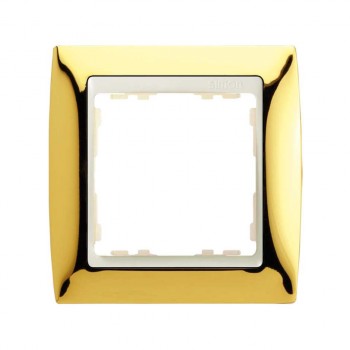 82714-66 Рамка декоративная, 1 пост, Simon 82, золото-слоновая кость фото