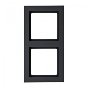 10126096 Рамка Q.3 Антрацит с эффектом бархата 2-постовая вертикальная Berker фото