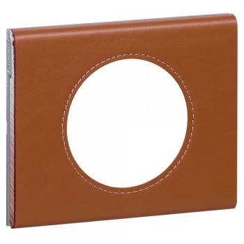 069421 Рамка Celiane Кожа/Текстиль Кожа карамель 1-постовая Legrand фото