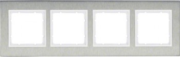 10143609 Рамка B.7 Полярная белизна 4-постовая вертикальная Berker фото