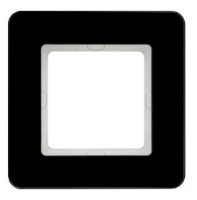 10116076 Рамка Q.7 Черное стекло 1-постовая Berker фото