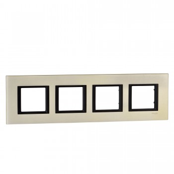 MGU68.008.7A2 Рамка Unica Class Лунный алюминий 4-постовая Schneider Electric фото