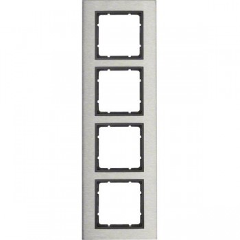 10143606 Рамка B.7 Нержавеющая сталь 4-постовая вертикальная Berker фото