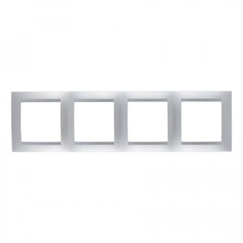 1500640-033 Рамка универсальная, 4 поста, алюминий Simon 15 фото