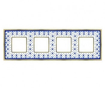 FD01474AZOB Рамка Belle Epoque Porcelain Blue LYS / Bright gold 4-постовая гор/верт. Fede фото