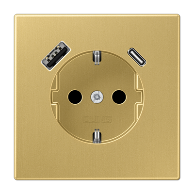 

ME1520-15CAC-L Классик латунь Розетка SCHUKO® с USB-интерфейсом с 1 гнездо USB типа A и 1 гнездо USB типа C LS серия, LS ZERO ME1520-15CAC-L