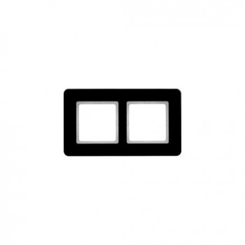 10126076 Рамка Q.7 Черное стекло 2-постовая Berker фото