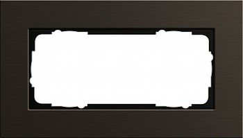 1002127 Рамка без перегородки Esprit Коричневый / Алюминий 2-постовая Gira фото