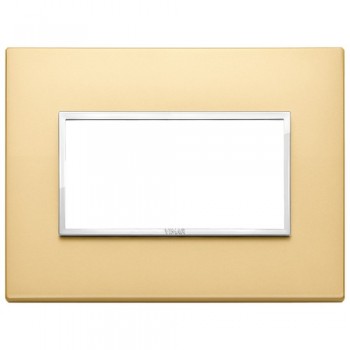 21654.10 Рамка Eikon Evo Сатинированное золото 4 модуля Vimar фото