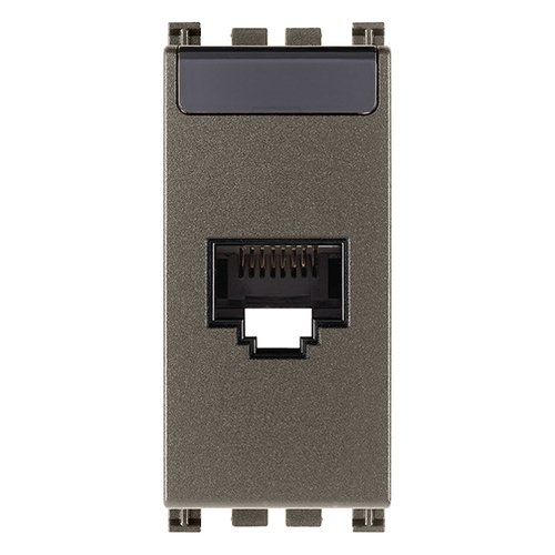 

19339.13.M Розетка rj45 netsafe cat6 utp, Metall Vimar Arke, Arke Round 19339.13.M