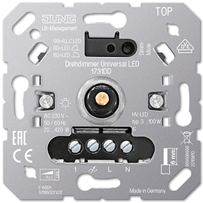 

1731DD Роторный диммер универсальный LED Jung, SL 500 1731DD