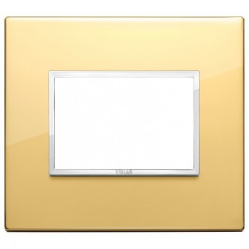 21653.09 Рамка Eikon Evo Золото полированое 3-модульная Vimar фото